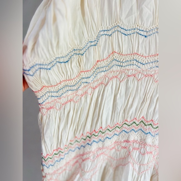 Free People Womens Ivory Embroidered Short Sleeve Dress Sz S like new condition - Picture 15 of 15